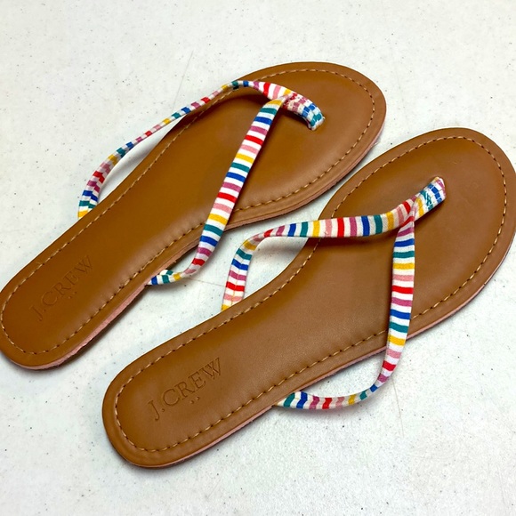 🎊HP🎊J. Crew Colorful Striped Sandals - Picture 2 of 5
